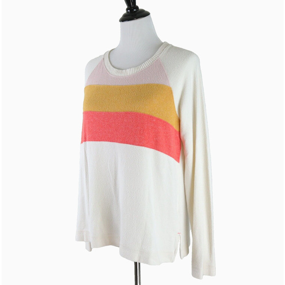 Anthropologie Sweaters - Anthropologie Size M Saturday Sunday Colorblock Crewneck Sweater Cream
